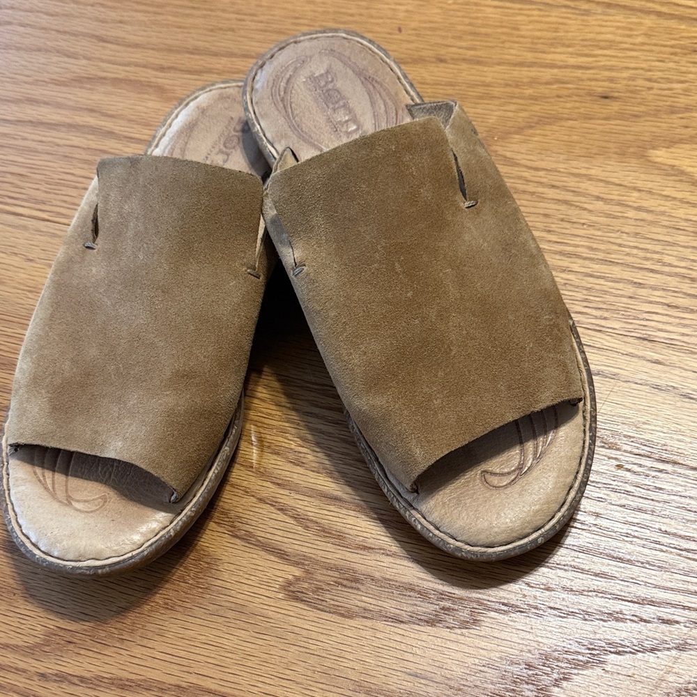 Born Tan Suede Women's Slide Sandals